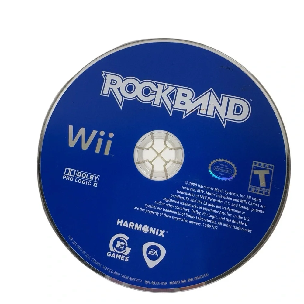 Wii Rock Band Video Game Rated Teen Gaming Gamer Singing